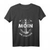 Damen Moin ihr Spacken Lustiges Retro Vintage Anker Norddeutsches T-Shirt mit V-Ausschnitt – Humorvolles Küsten-Design für Norddeutschland-Fans