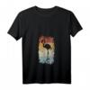 Damen Flamingo Retro T-Shirt mit V-Ausschnitt – Cooles Vintage Tier Motiv als Geschenkidee zum Geburtstag oder Weihnachten