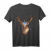 Hirsch mit Blumenkranz Motiv Oktoberfest Wiesn Volksfest T-Shirt – Perfektes Trachtenshirt & Geschenkideen für Familie und Freunde