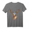 Hirsch mit Blumenkranz Motiv Oktoberfest Wiesn Volksfest T-Shirt – Perfektes Trachtenshirt & Geschenkideen für Familie und Freunde
