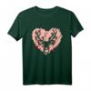 Hirsch mit Herzen Oktoberfest Dirndl Trachtenshirt für Damen - Lustiges Wiesn T-Shirt als Geschenkidee für Frauen, Geburtstag & Weihnachten