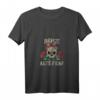 Damen Böse Alte Frau - Totenkopf Vintage Biker T-Shirt mit V-Ausschnitt für Motorradfahrerinnen & rebellische Frauen