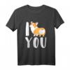 I Love You Corgy - Lustiges Hundeherz Motiv T-Shirt für Hundeliebhaber, Corgy Fans & Tierfreundinnen zum Geburtstag, Weihnachten & Ostern