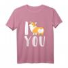 I Love You Corgy - Lustiges Hundeherz Motiv T-Shirt für Hundeliebhaber, Corgy Fans & Tierfreundinnen zum Geburtstag, Weihnachten & Ostern