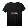 Damen Deutschland und Ukraine Flaggen Herz T-Shirt mit V-Ausschnitt – Symbol für Integration, Toleranz und doppelte Staatsbürgerschaft