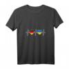 Damen Deutschland und Ukraine Flaggen Herz T-Shirt mit V-Ausschnitt – Symbol für Integration, Toleranz und doppelte Staatsbürgerschaft