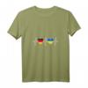 Damen Deutschland und Ukraine Flaggen Herz T-Shirt mit V-Ausschnitt – Symbol für Integration, Toleranz und doppelte Staatsbürgerschaft