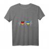 Damen Deutschland und Ukraine Flaggen Herz T-Shirt mit V-Ausschnitt – Symbol für Integration, Toleranz und doppelte Staatsbürgerschaft