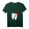 Damen Zahn Mit Gesicht und Schleife T-Shirt mit V-Ausschnitt – Lustiges Zahnärztet-Shirt für Zahnarzt, Helfer & Praxisteam