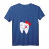 Damen Zahn Mit Gesicht und Schleife T-Shirt mit V-Ausschnitt – Lustiges Zahnärztet-Shirt für Zahnarzt, Helfer & Praxisteam
