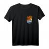 Starry Night Van Gogh mit Sonnenblumen Motiv - Kunst Grafik Pocket T-Shirt, ideales Geschenk für Kunstliebhaber und Van Gogh Fans
