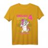Kinder Einhornparty zum 4. Geburtstag - Geschenk T-Shirt für Mädchen mit Jahreszahl & Einhornmotiv
