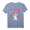 Kinder Einhornparty zum 4. Geburtstag - Geschenk T-Shirt für Mädchen mit Jahreszahl & Einhornmotiv