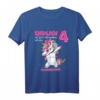 Kinder Einhornparty zum 4. Geburtstag - Geschenk T-Shirt für Mädchen mit Jahreszahl & Einhornmotiv