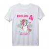 Kinder Einhornparty zum 4. Geburtstag - Geschenk T-Shirt für Mädchen mit Jahreszahl & Einhornmotiv