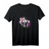 Gothic T-Shirt mit Totenkopf und Blumen - Dunkle Eleganz für Halloween & Alternative Mode