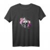 Gothic T-Shirt mit Totenkopf und Blumen - Dunkle Eleganz für Halloween & Alternative Mode