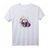 Gothic T-Shirt mit Totenkopf und Blumen - Dunkle Eleganz für Halloween & Alternative Mode