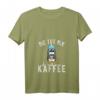 Damen Pinguin T-Shirt mit lustigem Spruch 'Die tut nix die will nur Kaffee' – Perfekt für Büro, Morgenmuffel & Kaffeeliebhaberinnen