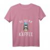 Damen Pinguin T-Shirt mit lustigem Spruch 'Die tut nix die will nur Kaffee' – Perfekt für Büro, Morgenmuffel & Kaffeeliebhaberinnen
