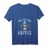 Damen Pinguin T-Shirt mit lustigem Spruch 'Die tut nix die will nur Kaffee' – Perfekt für Büro, Morgenmuffel & Kaffeeliebhaberinnen