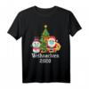 Weihnachtsmann mit Maske & Schneemann Weihnachten 2020 T-Shirt – Lustiges Festtagsoutfit & Geschenkidee für Weihnachten