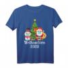 Weihnachtsmann mit Maske & Schneemann Weihnachten 2020 T-Shirt – Lustiges Festtagsoutfit & Geschenkidee für Weihnachten