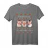 Fröhliches Schwein acht Schweine Weihnachten T-Shirt - Lustiges Festtagsmotiv für Weihnachtsfeiern & Schweineliebhaber