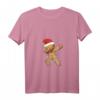 Damen Dabbing Lebkuchenmann in Weihnachtsmannmütze - Lustiges Weihnachts T-Shirt mit V-Ausschnitt für Festtage