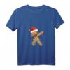 Damen Dabbing Lebkuchenmann in Weihnachtsmannmütze - Lustiges Weihnachts T-Shirt mit V-Ausschnitt für Festtage