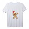 Damen Dabbing Lebkuchenmann in Weihnachtsmannmütze - Lustiges Weihnachts T-Shirt mit V-Ausschnitt für Festtage