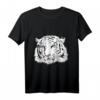 Elegantes Weißer Tiger Kopf T-Shirt mit blauen Augen – Perfektes Geschenk für Tierliebhaber, Zoo-Fans & Kinder zu Weihnachten, Ostern oder Geburtstag