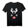Familie Partnerlook Reindeer Face Weihnachtsoutfit - Lustiges Rentier T-Shirt für Damen & Herren, Perfekt für Weihnachten & Weihnachtsfeiern
