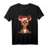Merry Christmas Rentier Weihnachten T-Shirt - Lustiges Festtagsoutfit für Männer, Frauen & Kinder mit Rentier und Santa-Mütze