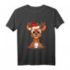Merry Christmas Rentier Weihnachten T-Shirt - Lustiges Festtagsoutfit für Männer, Frauen & Kinder mit Rentier und Santa-Mütze