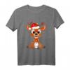 Merry Christmas Rentier Weihnachten T-Shirt - Lustiges Festtagsoutfit für Männer, Frauen & Kinder mit Rentier und Santa-Mütze
