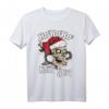Weihnachten Geschenk - Totenkopf Schädel Rocker T-Shirt mit Weihnachtsmannmütze und lustigem Xmas Spruch für Männer und Frauen