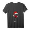 Damen Weingläser Nikolausmütze Weihnachten T-Shirt – Lustiges V-Ausschnitt Shirt für Weinliebhaber & Festtagsfeiern