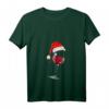 Damen Weingläser Nikolausmütze Weihnachten T-Shirt – Lustiges V-Ausschnitt Shirt für Weinliebhaber & Festtagsfeiern