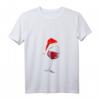 Damen Weingläser Nikolausmütze Weihnachten T-Shirt – Lustiges V-Ausschnitt Shirt für Weinliebhaber & Festtagsfeiern