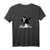 Orca Motiv Wale T-Shirt mit Rückenflosse - Klassisch geschnitten, hochwertiges Meerestier Design