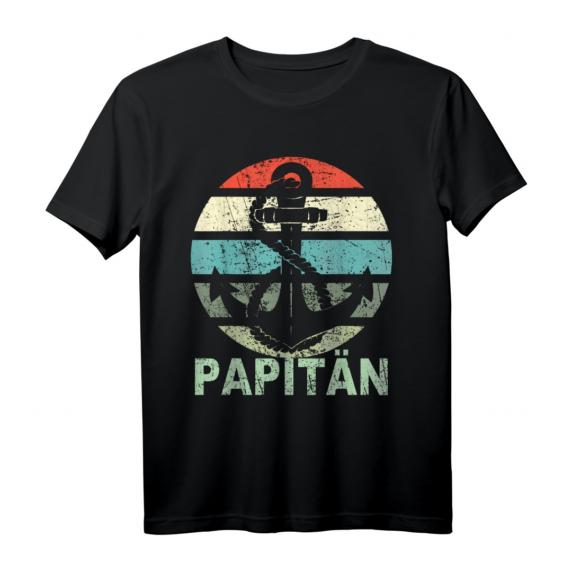 Papitän Vater Papa Kapitän lustiges Retro Anker T-Shirt – Perfekt für Wassersportler, Segler & Küstenliebhaber zum Vatertag & Geburtstag Papitän Vater Papa Kapitän lustiges Retro Anker T-Shirt – Perfekt für Wassersportler, Segler & Küstenliebhaber zum Vatertag & Geburtstag