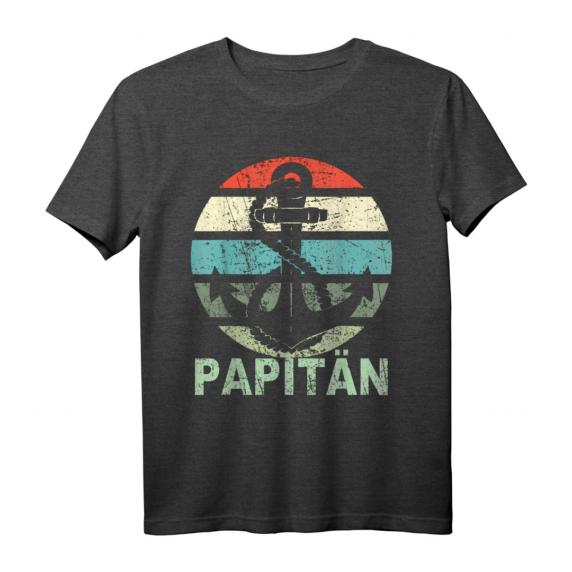 Papitän Vater Papa Kapitän lustiges Retro Anker T-Shirt – Perfekt für Wassersportler, Segler & Küstenliebhaber zum Vatertag & Geburtstag Papitän Vater Papa Kapitän lustiges Retro Anker T-Shirt – Perfekt für Wassersportler, Segler & Küstenliebhaber zum Vatertag & Geburtstag