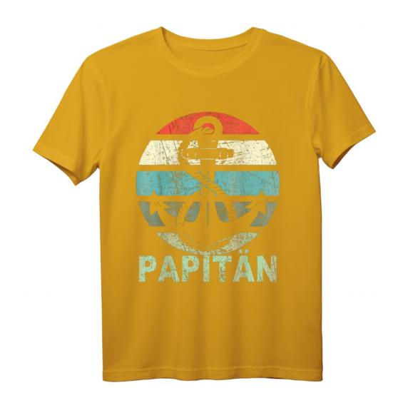 Papitän Vater Papa Kapitän lustiges Retro Anker T-Shirt – Perfekt für Wassersportler, Segler & Küstenliebhaber zum Vatertag & Geburtstag Papitän Vater Papa Kapitän lustiges Retro Anker T-Shirt – Perfekt für Wassersportler, Segler & Küstenliebhaber zum Vatertag & Geburtstag