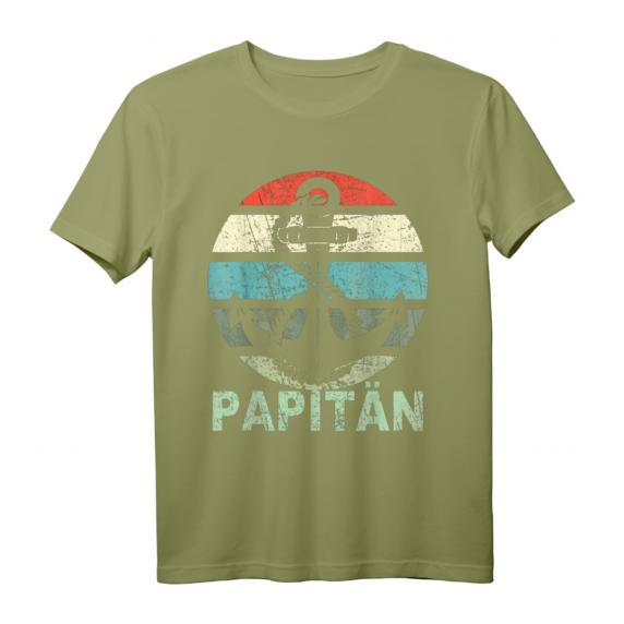 Papitän Vater Papa Kapitän lustiges Retro Anker T-Shirt – Perfekt für Wassersportler, Segler & Küstenliebhaber zum Vatertag & Geburtstag Papitän Vater Papa Kapitän lustiges Retro Anker T-Shirt – Perfekt für Wassersportler, Segler & Küstenliebhaber zum Vatertag & Geburtstag
