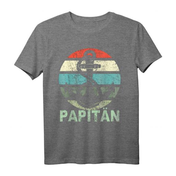 Papitän Vater Papa Kapitän lustiges Retro Anker T-Shirt – Perfekt für Wassersportler, Segler & Küstenliebhaber zum Vatertag & Geburtstag Papitän Vater Papa Kapitän lustiges Retro Anker T-Shirt – Perfekt für Wassersportler, Segler & Küstenliebhaber zum Vatertag & Geburtstag