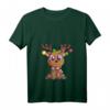 Niedliches Rentier Weihnachts-T-Shirt für Damen, Kinder & Mädchen – Festliches Outfit mit V-Ausschnitt, perfekt für Weihnachten & Familienfotos