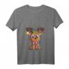 Niedliches Rentier Weihnachts-T-Shirt für Damen, Kinder & Mädchen – Festliches Outfit mit V-Ausschnitt, perfekt für Weihnachten & Familienfotos