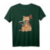 Niedliches Samurai-Ninja-Katzen T-Shirt mit Tattoo-Grafik - Perfektes Geschenk für Katzenliebhaber, Anime- und Kostümfans