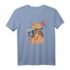 Niedliches Samurai-Ninja-Katzen T-Shirt mit Tattoo-Grafik - Perfektes Geschenk für Katzenliebhaber, Anime- und Kostümfans